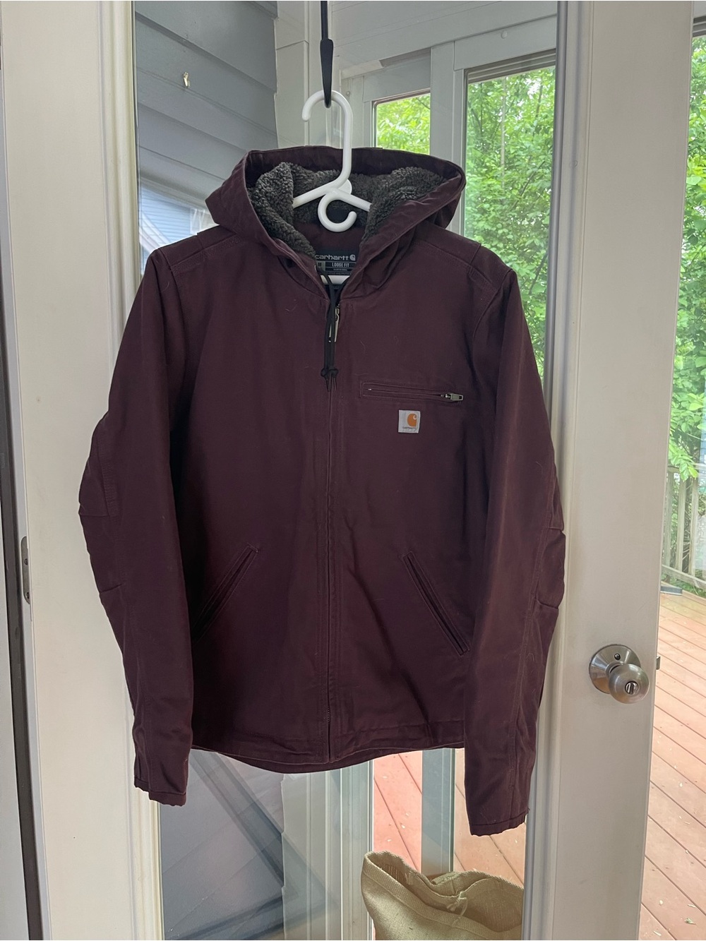 NWOT Carhartt Women’s Sherpa Lined Hooded Jacket Burgundy Medium M Workwear